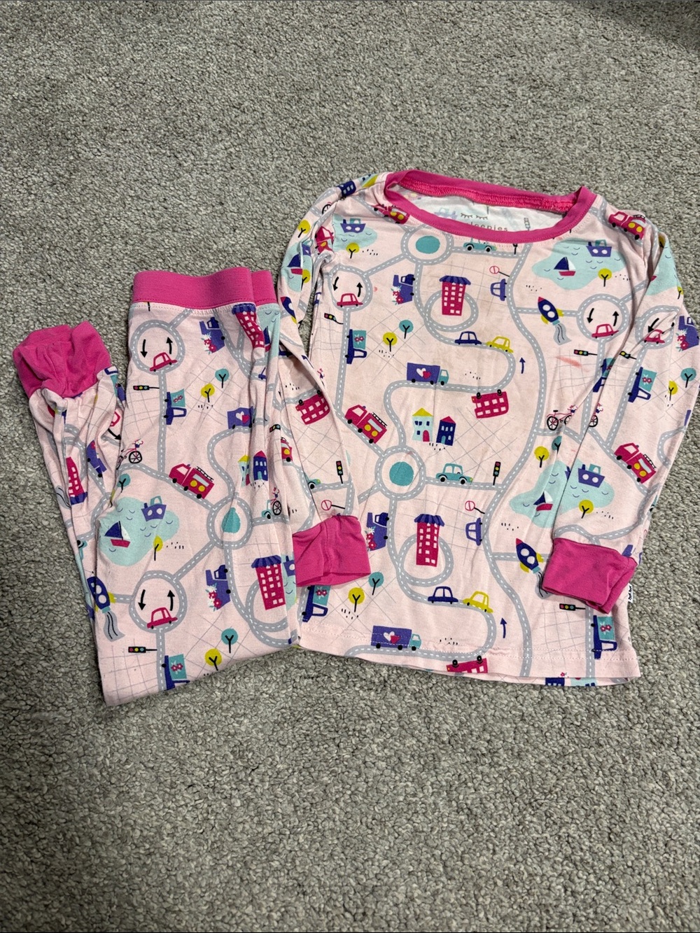 Little Sleepies Pink Road Trip Pajamas Set